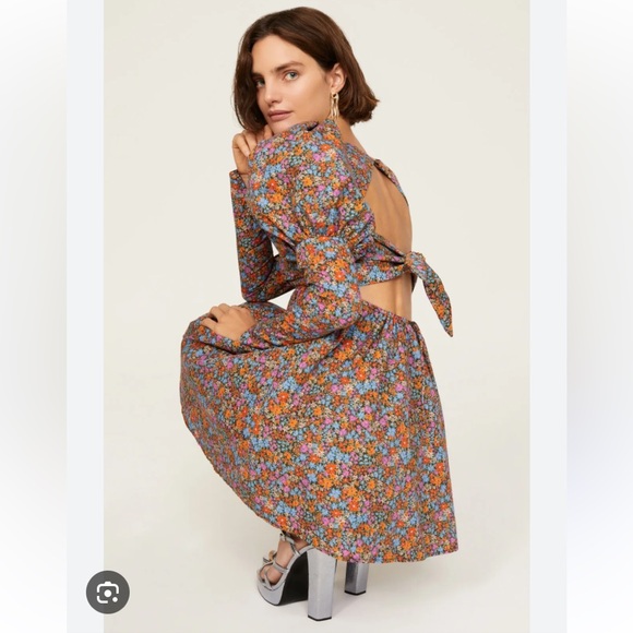 FOR LOVE AND LEMONS NWT Revolve Brittany Mini Dress floral puff sleeve size xs - Picture 2 of 14